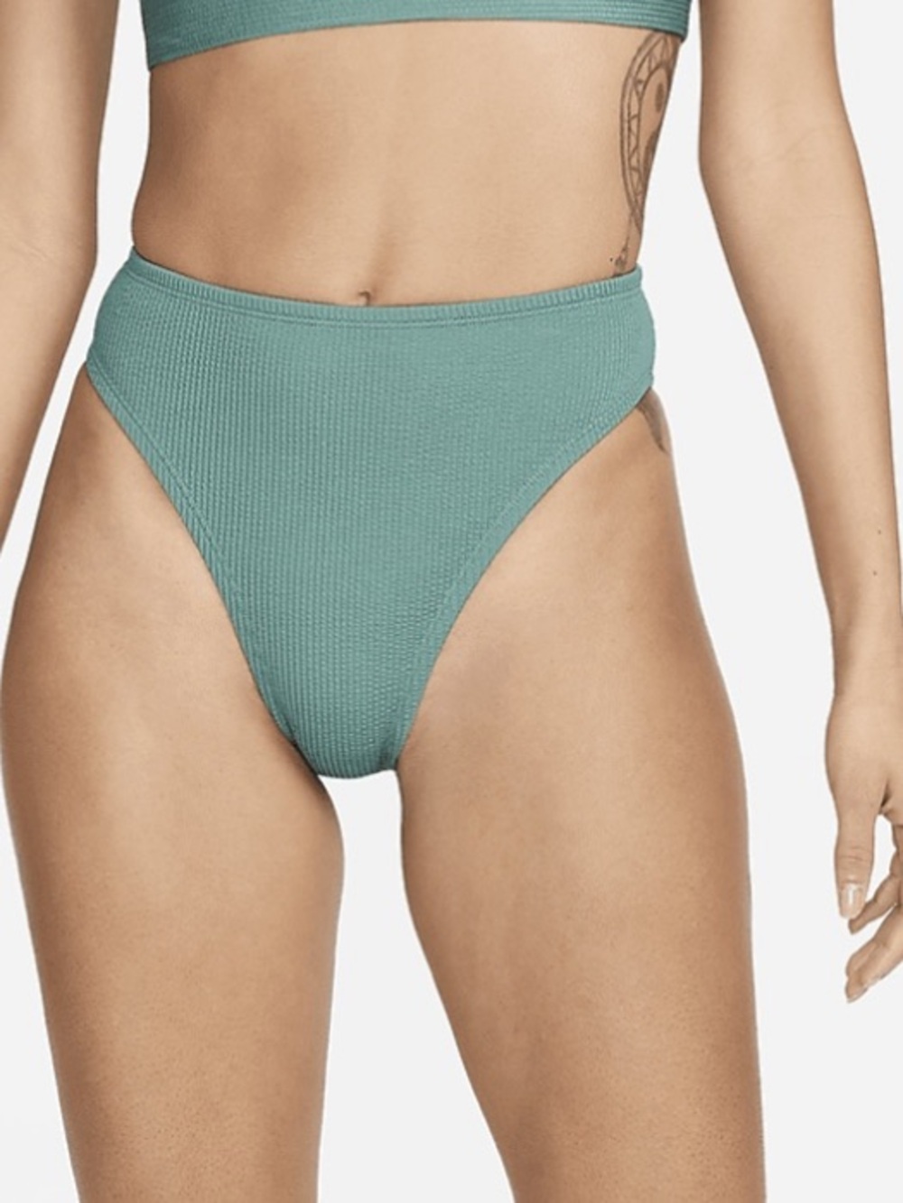 Nike XLarge Bottoms Bikini Swim High-Waisted textured in Bicoastal Green NWT